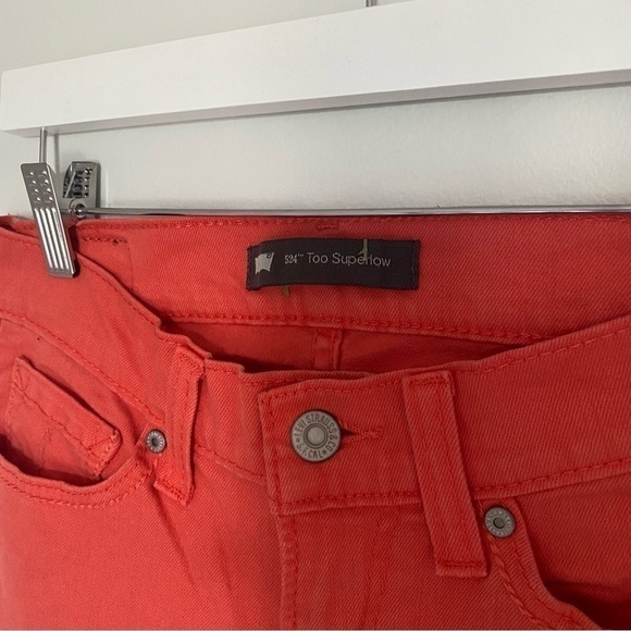 𝅺levi Skinny Orange Jeans Sz 25 - Picture 5 of 5